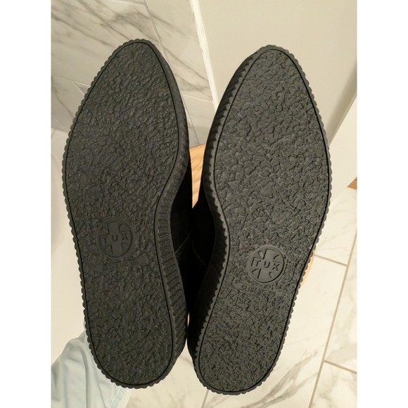 NWOT T.U.K. Black Suede Monk Strap Creepers Platform Shoes Size US 7 EU 40 - Picture 12 of 13